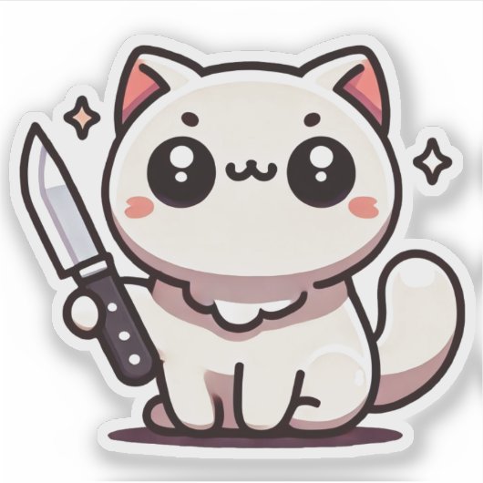Stabiliteit: de Kawaii Cat Vinyl Sticker (Voorkant)