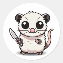 Stabiliteit: de Kawaii Possum Ronde Sticker