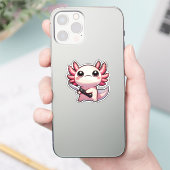 Stabiliteit: Kawaii Axolotl Vinyl Sticker (Telefoon)