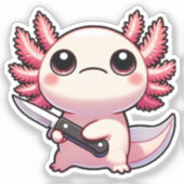 Stabiliteit: Kawaii Axolotl Vinyl Sticker (Voorkant)