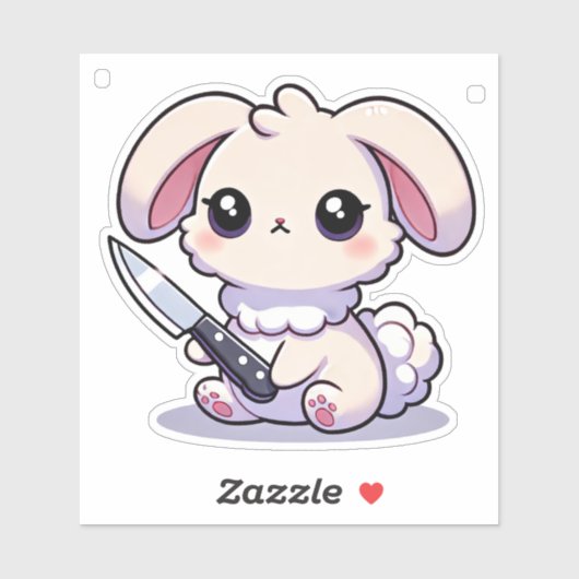 Stabiliteit: Kawaii Bunny Vinyl Sticker (Vel)