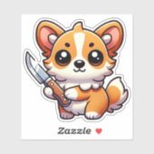 Stabiliteit: Kawaii Corgi Vinyl Sticker (Vel)