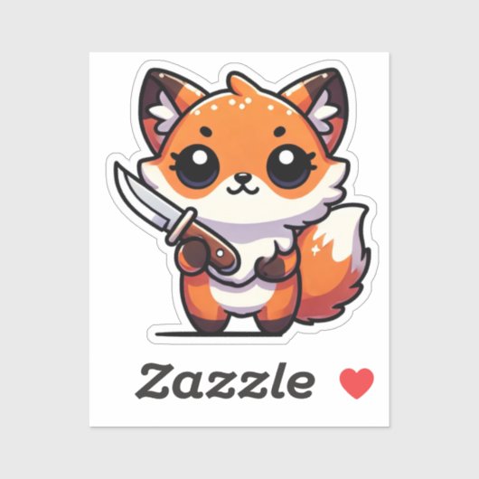 Stabiliteit: Kawaii Fox Vinyl Sticker (Vel)