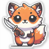 Stabiliteit: Kawaii Fox Vinyl Sticker (Voorkant)