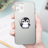 Stabiliteit: Kawaii Penguin Vinyl Sticker (Telefoon)