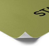 Stability Calm Wall Art Olive Green Minimal Poster (Hoek)