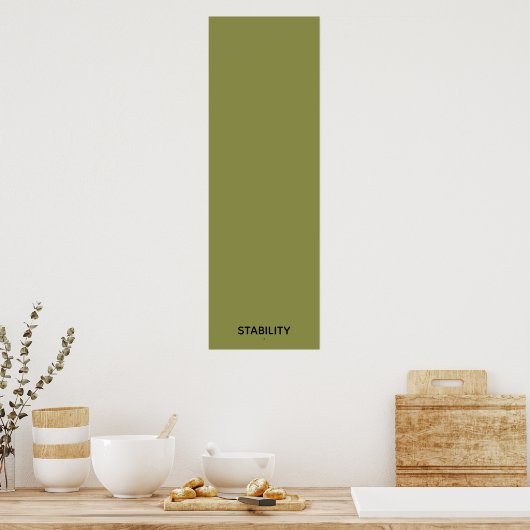Stability Calm Wall Art Olive Green Minimal Poster (Keuken)