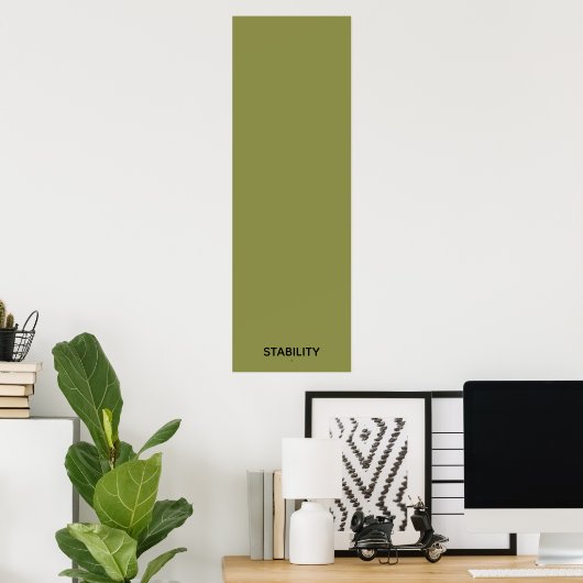 Stability Calm Wall Art Olive Green Minimal Poster (Thuiskantoor)