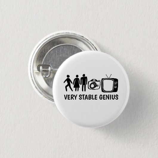 STABLE GENIUS Personen Man TV Ronde Button 3,2 Cm (Voorkant /achterkant)