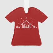 Stable Nativity Ugly Christmas Sweater Christelijk Ornament (achterkant)