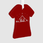 Stable Nativity Ugly Christmas Sweater Christelijk Ornament (voorkant)