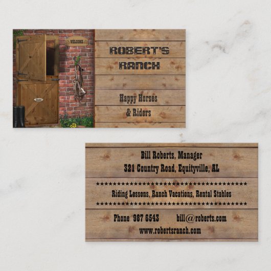 Stable Ranch Visitekaartje (Voorkant / Achterkant)