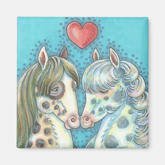 Stablemates Pinto Ponies HORSE MAGNET Square (Voorkant)