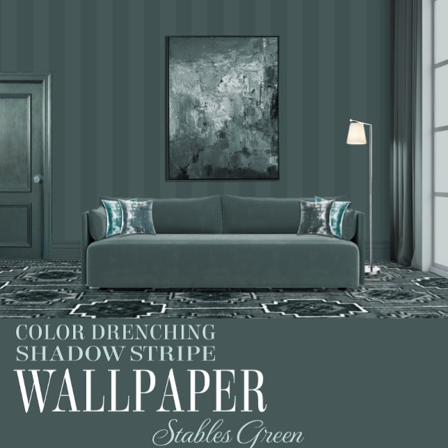 Stables Green Six Inch Shadow Stripe Behang (Creator heeft geüpload)