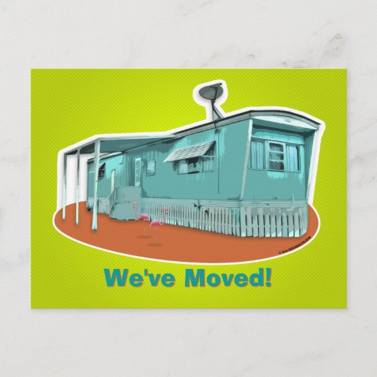 Stacaravan "We hebben verhuisd" Briefkaart (Voorkant)