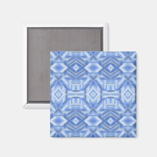 Staccato Blau Abstracte Zachte Pastel Kunst Magneet (Voorkant / Achterkant)