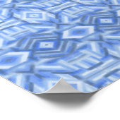 Staccato Blau Abstracte Zachte Pastel Kunst Poster (Hoek)
