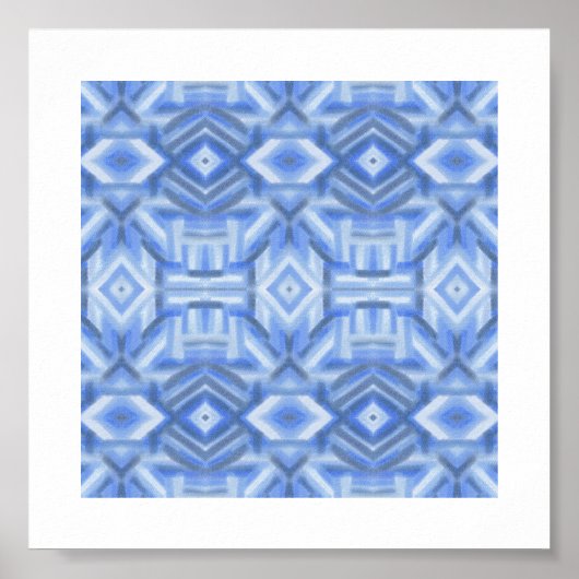 Staccato Blau Abstracte Zachte Pastel Kunst Poster (Voorkant)