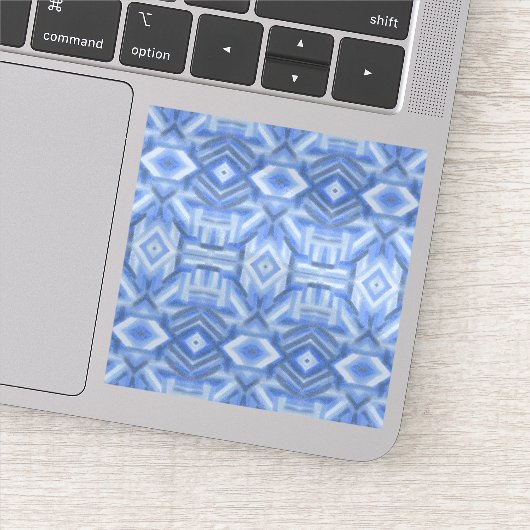 Staccato Blau Abstracte Zachte Pastel Kunst Sticker (Detail)