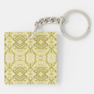 Staccato Geel Abstract Zacht Pastel Kunst Sleutelhanger