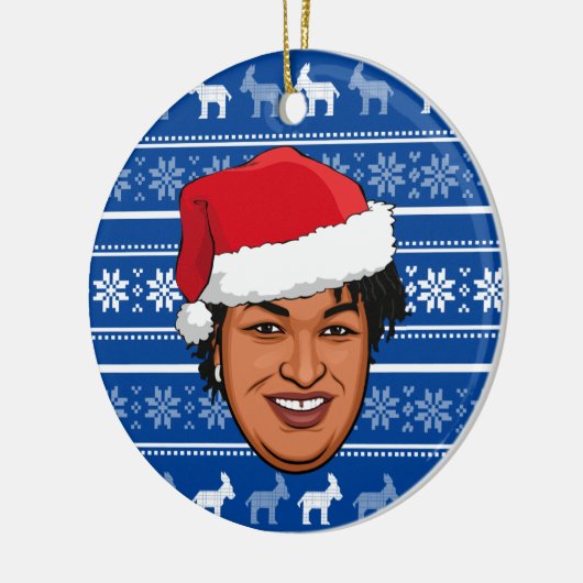 STACEY ABRAMS Kerstmis Keramisch Ornament (Links)