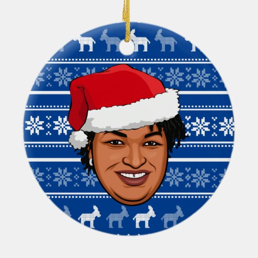 STACEY ABRAMS Kerstmis Keramisch Ornament (Achterkant)