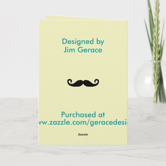 Stache Away Feestdagen Kaart (Achterkant)