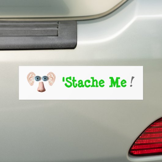 'Stache me! Bumpersticker (Op auto)