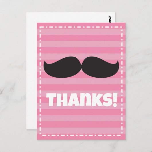 Stache Pink Briefkaart (Voorkant / Achterkant)