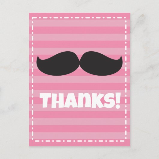 Stache Pink Briefkaart (Voorkant)