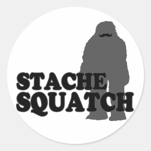 Stache Squatch Ronde Sticker (Voorkant)
