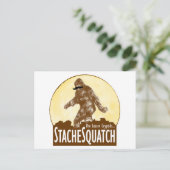 'STACHE SQUATCH The Lesser Cryptid - Funny Bigfoot Briefkaart (Staand voorkant)