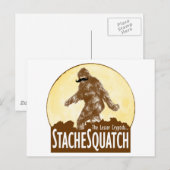'STACHE SQUATCH The Lesser Cryptid - Funny Bigfoot Briefkaart (Voorkant / Achterkant)