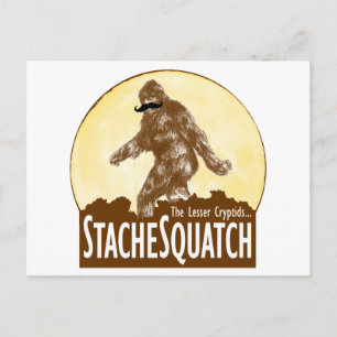 'STACHE SQUATCH The Lesser Cryptid - Funny Bigfoot Briefkaart