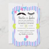 Staches of Lashes Gender Reopenbaart uitnodiging v (Voorkant)