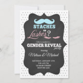 Staches of Lashes Geslacht onthullen Uitnodigingen (Voorkant)