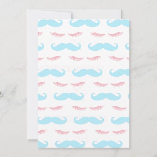 Staches of Lashes Geslacht onthullen Uitnodigingen (Achterkant)