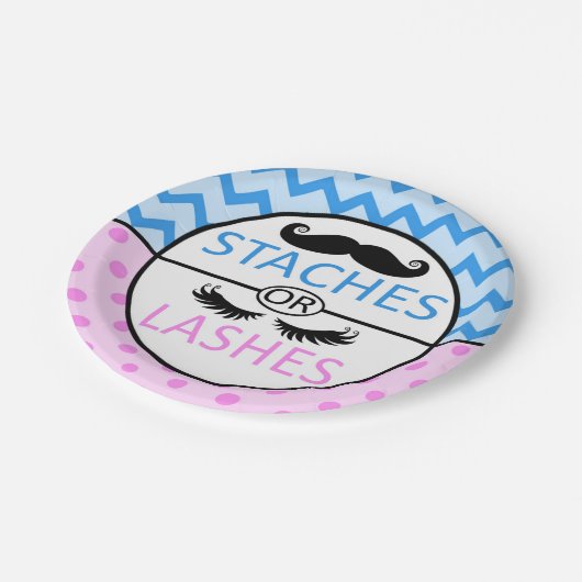 Staches of Lashes maken borden van partijpapier bl Papieren Bordje (Gekanteld)