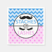 Staches of Lashes onthullen geslacht servetten (Voorkant)