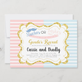 Staches of wimpers Geslacht Onthulling Uitnodiging