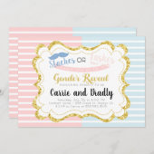 Staches of wimpers Geslacht Onthulling Uitnodiging (Voorkant / Achterkant)