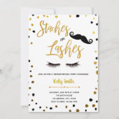 Staches of wimpers onthullen genderuitnodiging kaart (Voorkant)