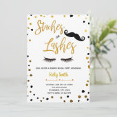Staches of wimpers onthullen genderuitnodiging kaart (Staand voorkant)