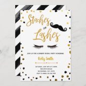 Staches of wimpers onthullen genderuitnodiging kaart (Voorkant / Achterkant)