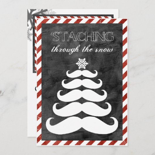 'Staching door de Sneeuw, de Kerstkaart van de (Voorkant / Achterkant)