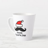 Staching door de sneeuw grappige latte mok (Linkerhoek)