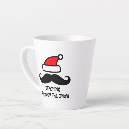 Staching door de sneeuw grappige latte mok (Linkerhoek)