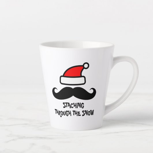 Staching door de sneeuw grappige latte mok (Rechts)