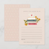 Stack Books Floral Advice for Bride Vrijgezellenfe Informatiekaartje (Voorkant / Achterkant)