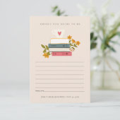 Stack Books Floral Advice for Bride Vrijgezellenfe Informatiekaartje (Staand voorkant)